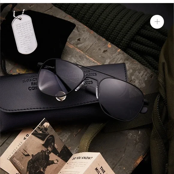 NWT Randolph Aviator Military Special Edition Matte Black Polarized Sunglasses